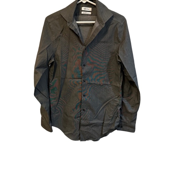 Calvin Klein Gray Dress Shirt Classic Style - Picture 1 of 11